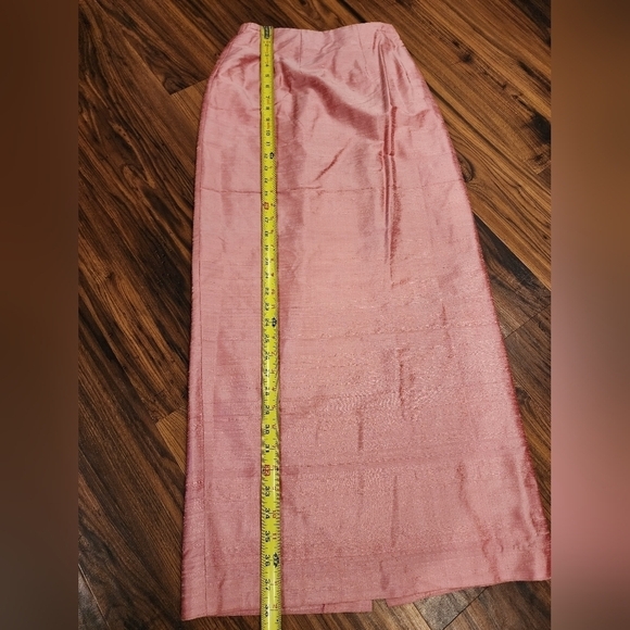 Vtg 100% silk Watters & Watters Maxi Skirt Suit Set Decorative Buttons - Picture 10 of 16